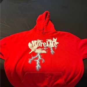 Red Hoodie with Graphic Design